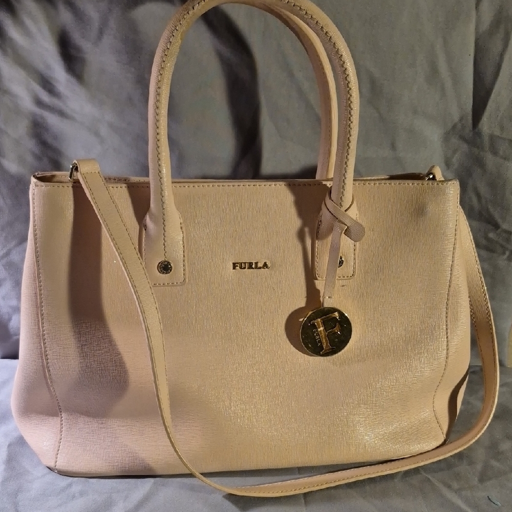 Furla Pink Leather Tote Bag